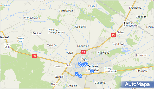 mapa Radowiec, Radowiec na mapie Targeo