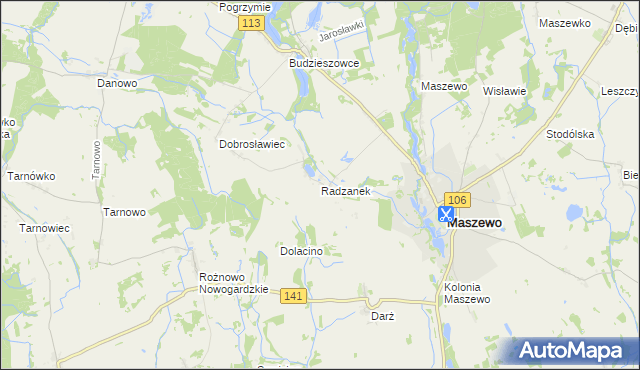 mapa Radzanek, Radzanek na mapie Targeo