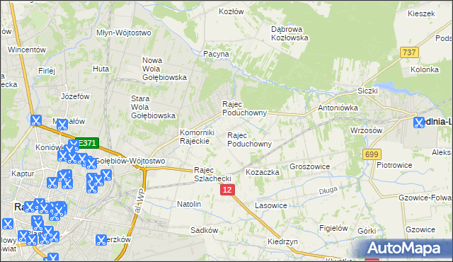 mapa Rajec Poduchowny, Rajec Poduchowny na mapie Targeo