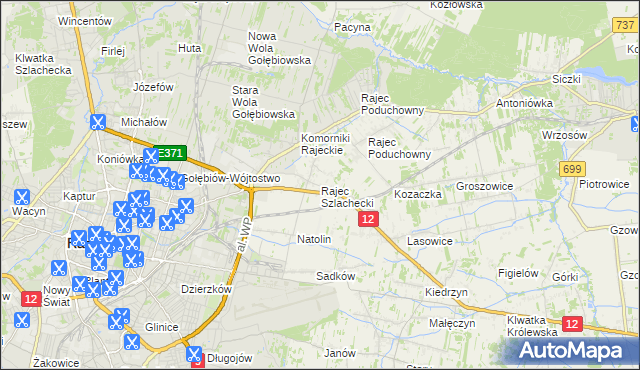 mapa Rajec Szlachecki, Rajec Szlachecki na mapie Targeo