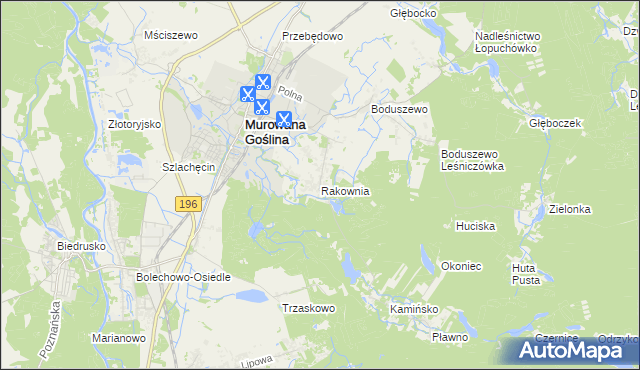 mapa Rakownia, Rakownia na mapie Targeo