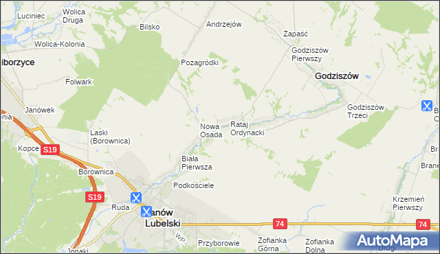 mapa Rataj Poduchowny, Rataj Poduchowny na mapie Targeo