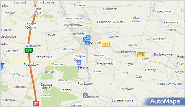 mapa Ratajów, Ratajów na mapie Targeo