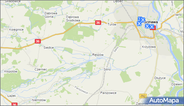 mapa Ręszów, Ręszów na mapie Targeo