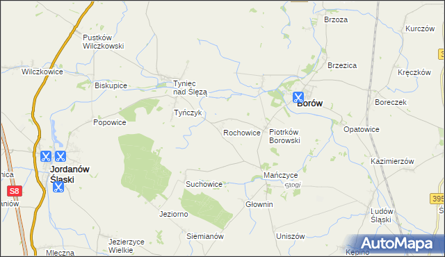 mapa Rochowice, Rochowice na mapie Targeo