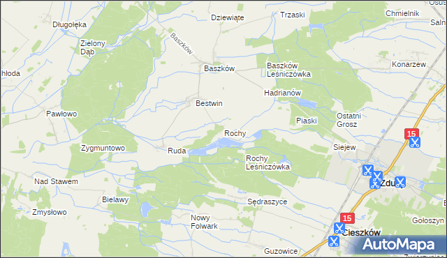 mapa Rochy, Rochy na mapie Targeo
