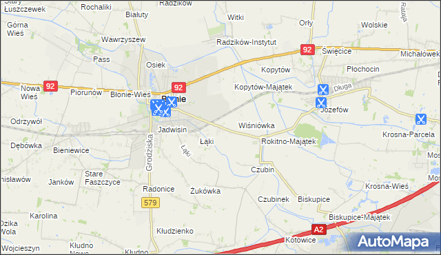mapa Rokitno gmina Błonie, Rokitno gmina Błonie na mapie Targeo