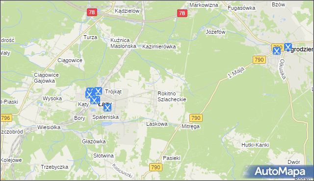 mapa Rokitno Szlacheckie, Rokitno Szlacheckie na mapie Targeo