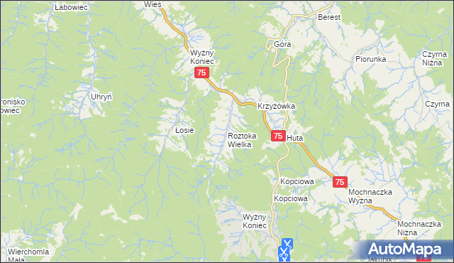 mapa Roztoka Wielka, Roztoka Wielka na mapie Targeo