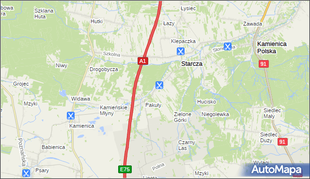 mapa Rudnik Mały gmina Starcza, Rudnik Mały gmina Starcza na mapie Targeo