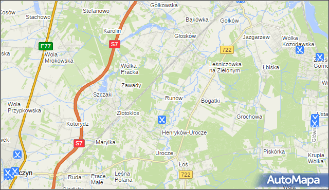 mapa Runów, Runów na mapie Targeo
