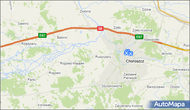 mapa Ruszczany, Ruszczany na mapie Targeo