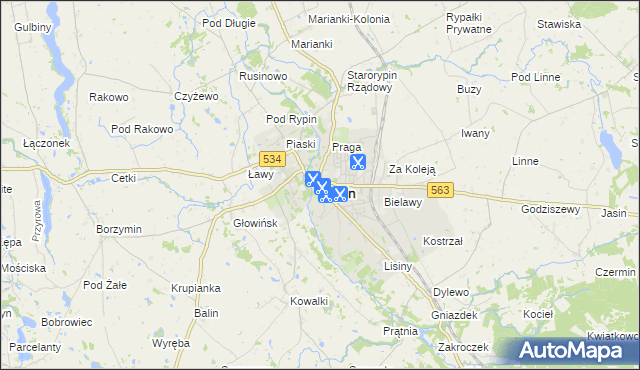 mapa Rypin, Rypin na mapie Targeo