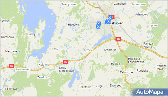 mapa Rzeck, Rzeck na mapie Targeo