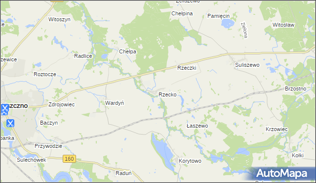 mapa Rzecko, Rzecko na mapie Targeo