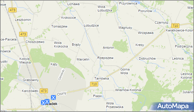 mapa Rzepiszew, Rzepiszew na mapie Targeo