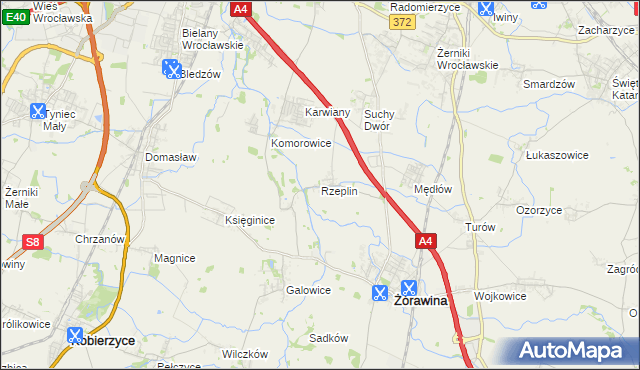 mapa Rzeplin gmina Żórawina, Rzeplin gmina Żórawina na mapie Targeo