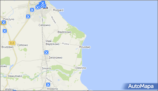 mapa Rzucewo, Rzucewo na mapie Targeo