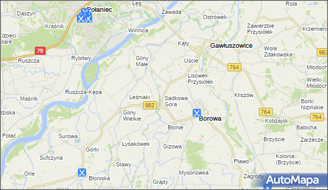 mapa Sadkowa Góra, Sadkowa Góra na mapie Targeo