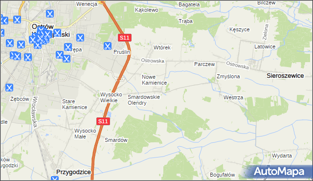 mapa Sadowie gmina Ostrów Wielkopolski, Sadowie gmina Ostrów Wielkopolski na mapie Targeo