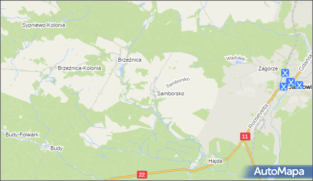 mapa Samborsko, Samborsko na mapie Targeo