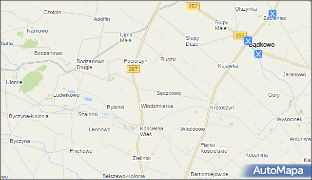 mapa Sęczkowo gmina Osięciny, Sęczkowo gmina Osięciny na mapie Targeo