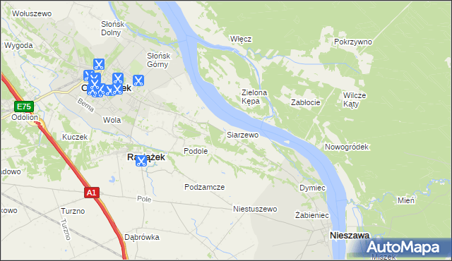 mapa Siarzewo, Siarzewo na mapie Targeo