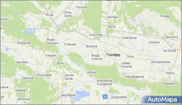 mapa Sieczków gmina Tuczępy, Sieczków gmina Tuczępy na mapie Targeo