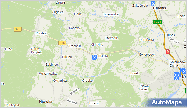 mapa Siedlanka, Siedlanka na mapie Targeo