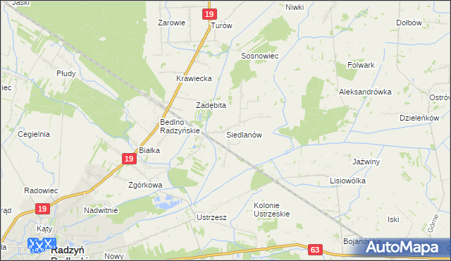 mapa Siedlanów, Siedlanów na mapie Targeo