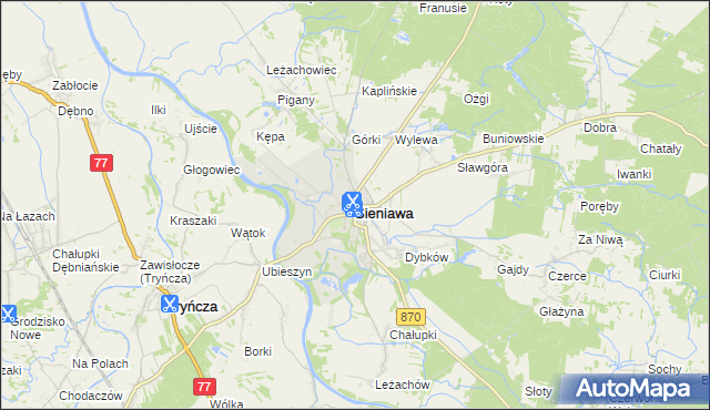 mapa Sieniawa powiat przeworski, Sieniawa powiat przeworski na mapie Targeo