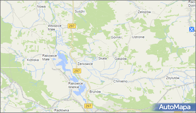 mapa Skała gmina Lwówek Śląski, Skała gmina Lwówek Śląski na mapie Targeo