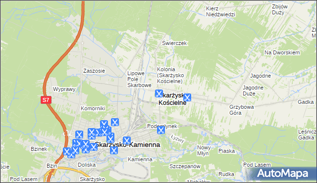 mapa Skarżysko Kościelne, Skarżysko Kościelne na mapie Targeo