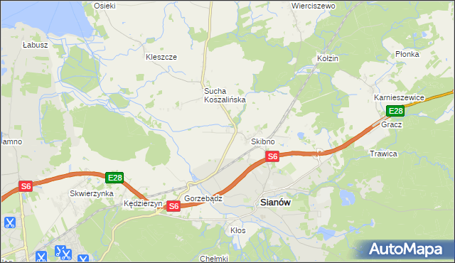 mapa Skibienko, Skibienko na mapie Targeo