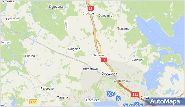 mapa Skotniki gmina Szczecinek, Skotniki gmina Szczecinek na mapie Targeo