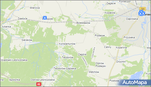 mapa Skrajniwa, Skrajniwa na mapie Targeo