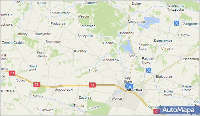 mapa Skrobaczów, Skrobaczów na mapie Targeo