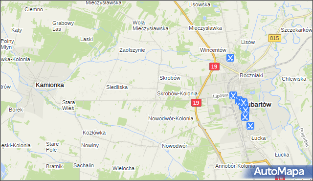 mapa Skrobów-Kolonia, Skrobów-Kolonia na mapie Targeo