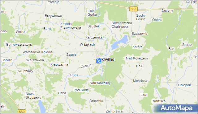 mapa Skrwilno, Skrwilno na mapie Targeo