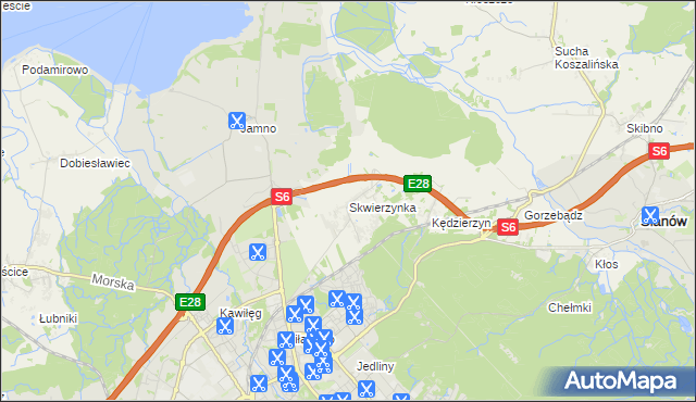 mapa Skwierzynka, Skwierzynka na mapie Targeo