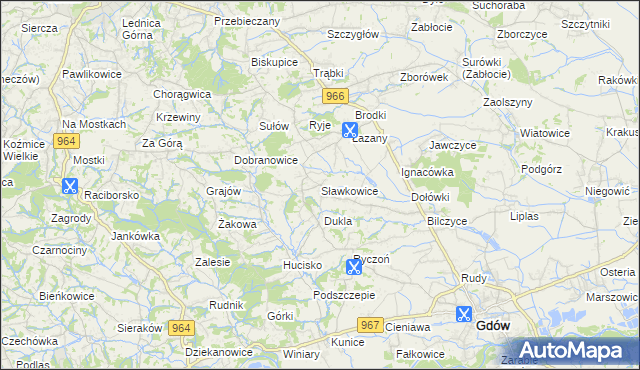 mapa Sławkowice, Sławkowice na mapie Targeo