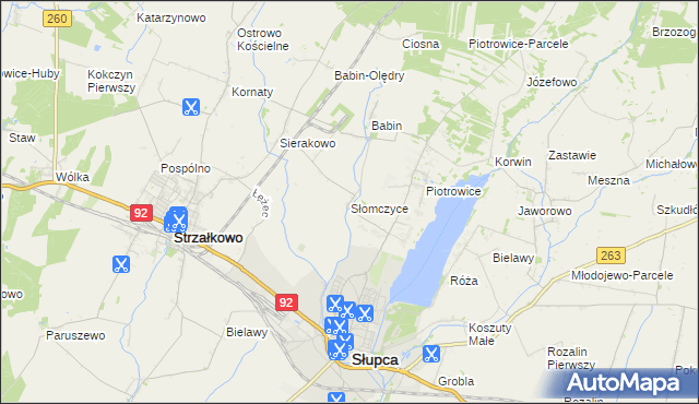 mapa Słomczyce, Słomczyce na mapie Targeo