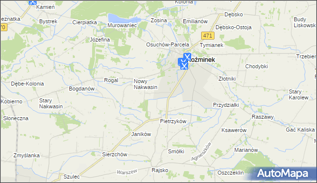mapa Słowiki gmina Koźminek, Słowiki gmina Koźminek na mapie Targeo