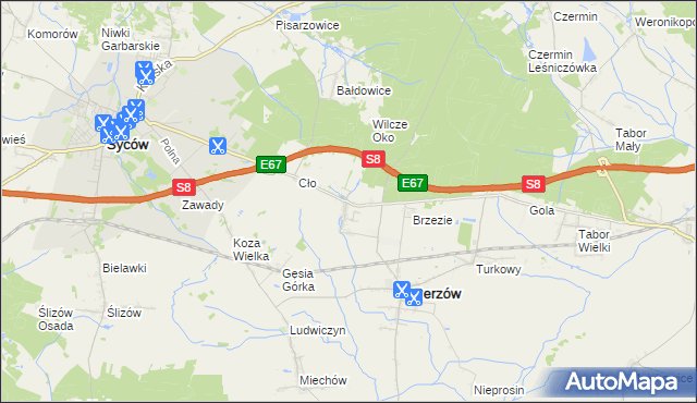 mapa Słupia pod Bralinem, Słupia pod Bralinem na mapie Targeo