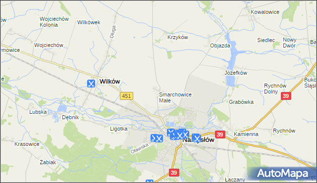 mapa Smarchowice Małe, Smarchowice Małe na mapie Targeo