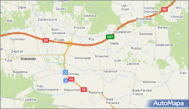 mapa Śmiecheń, Śmiecheń na mapie Targeo