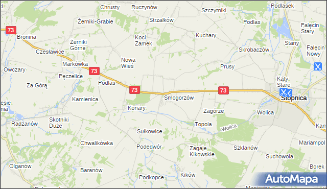 mapa Smogorzów gmina Stopnica, Smogorzów gmina Stopnica na mapie Targeo