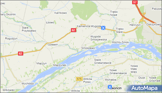 mapa Smoszewo, Smoszewo na mapie Targeo