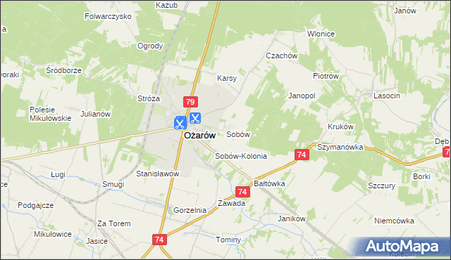 mapa Sobów, Sobów na mapie Targeo