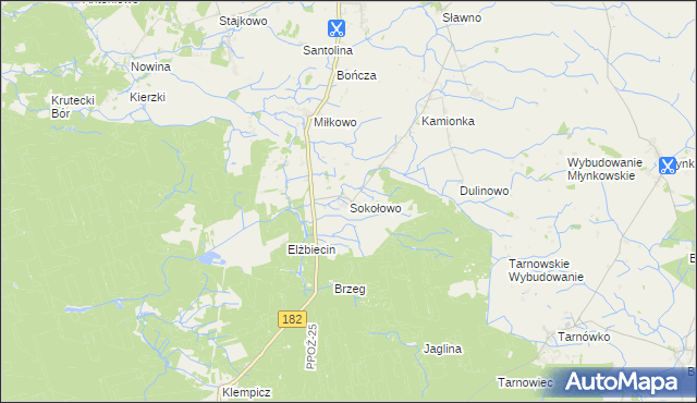 mapa Sokołowo gmina Lubasz, Sokołowo gmina Lubasz na mapie Targeo
